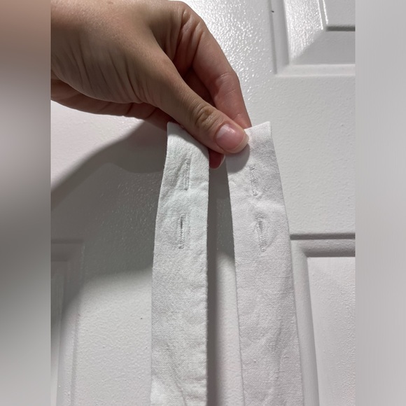 Edgehill Collection White Linen Shortall Overalls Size 18 Month Adjustable Strap - Picture 9 of 16